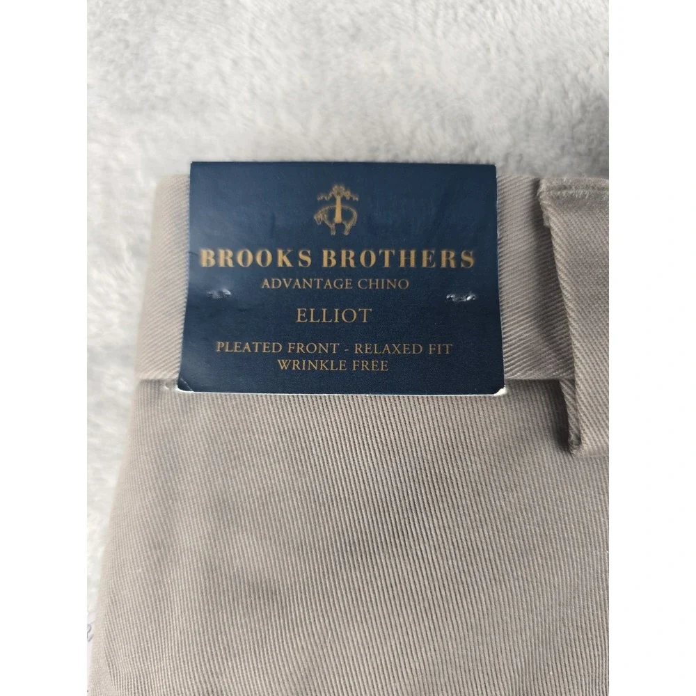 Brooks Brothers Advantage Chino Pants Mens 38x30 Brown Elliot Khaki‎ NWT